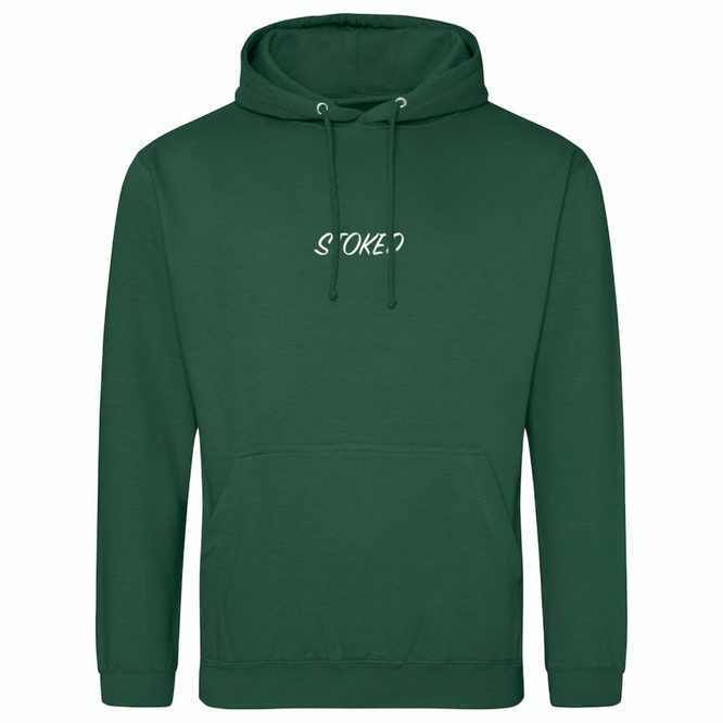 Lightweight Script Hoodie Bottle Green