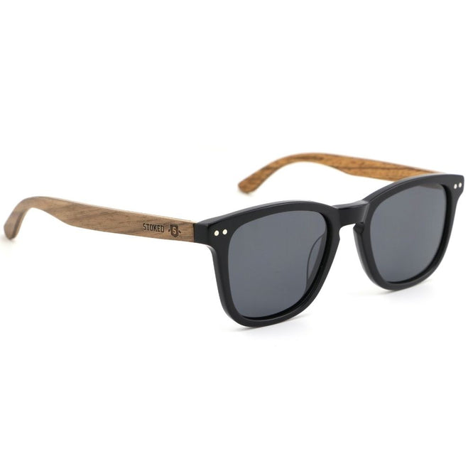 Ondina Acetate Zebra Wood Sunglasses + Grey Lens