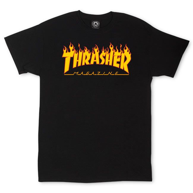Flammen-Logo-T-Shirt Schwarz