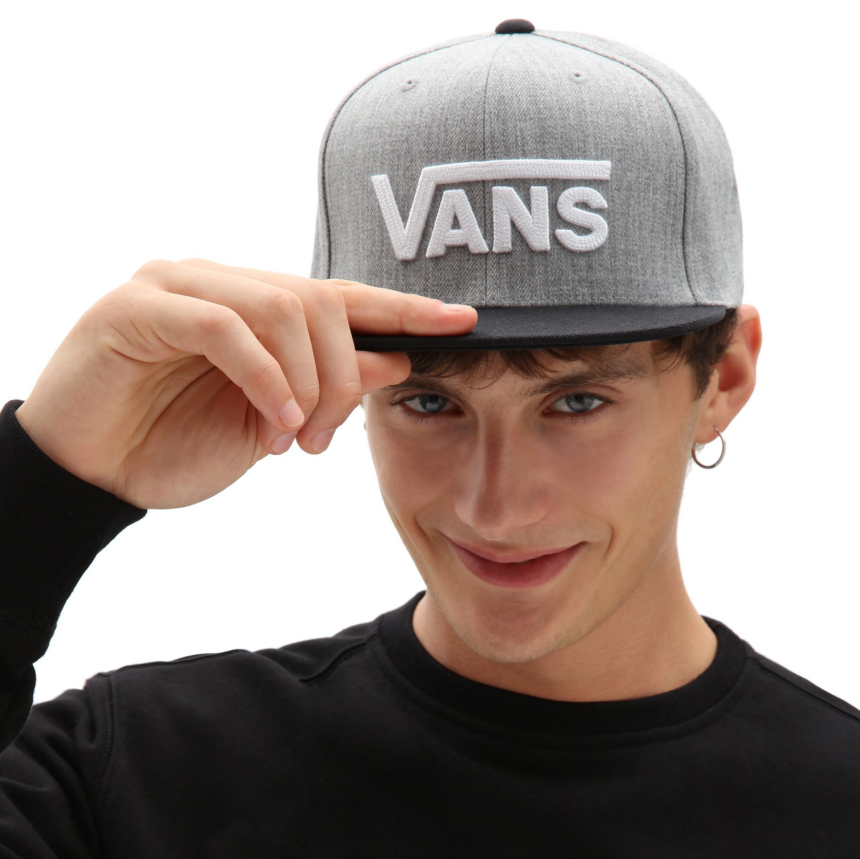 Vans Drop V II Snapback Heather Grey Black Stoked Boardshop